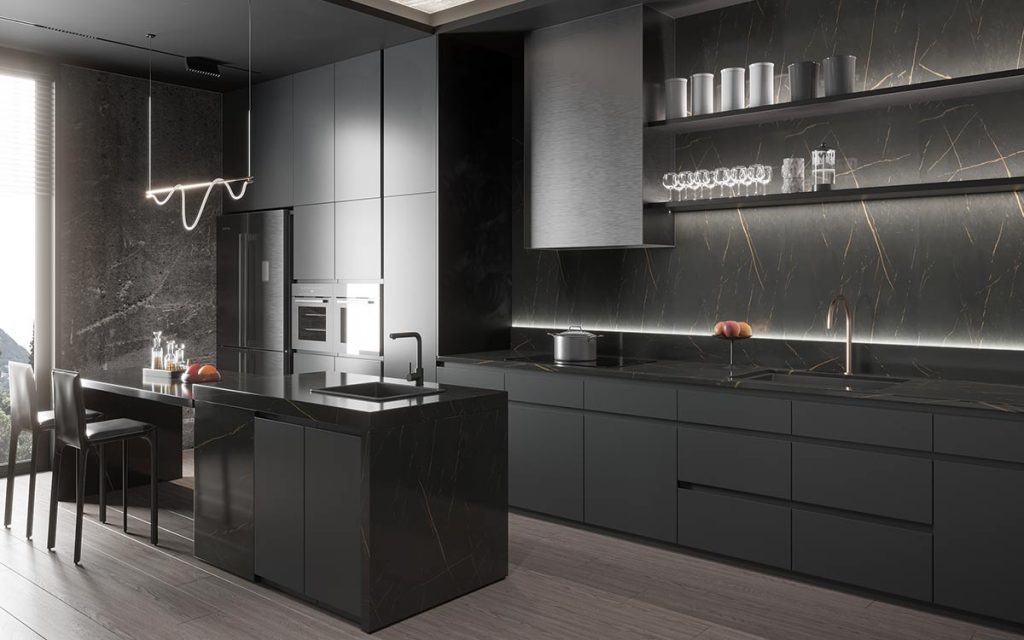 Dark Charcoal Grey Cabinets