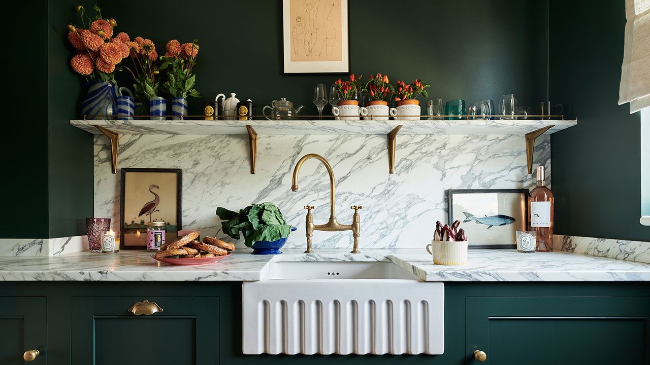 Countertops Go Best with Green Cabinets