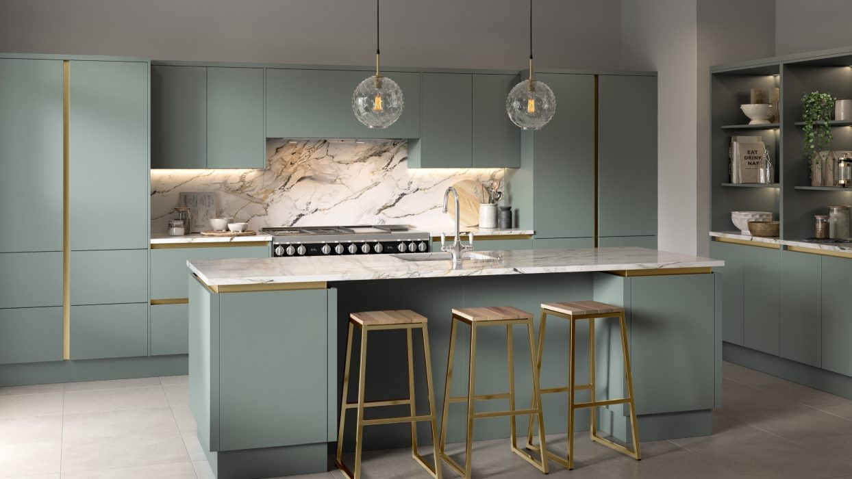 Matte Green Cabinets
